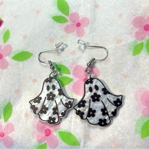 Halloween flower ghost earrings